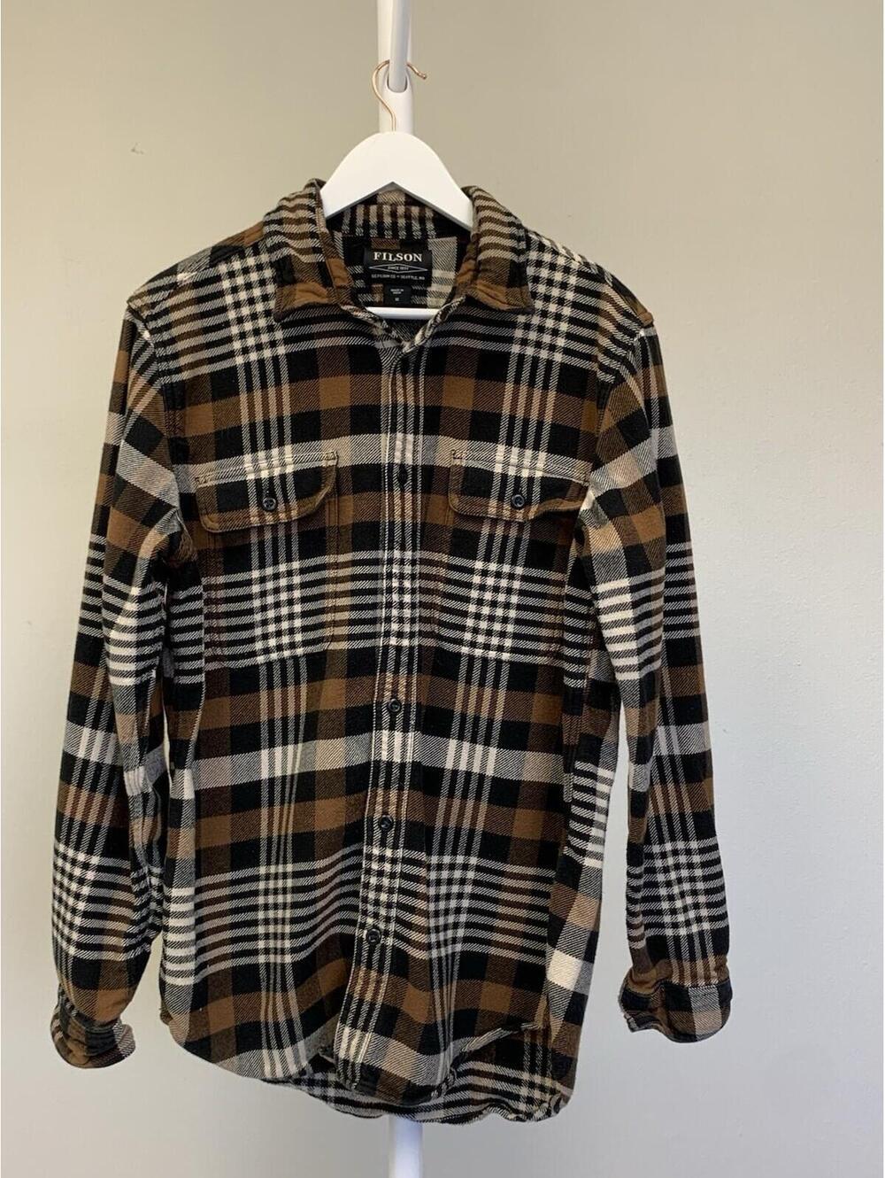 Filson Sz m men long sleeve Flannel shirt Brown Plaid